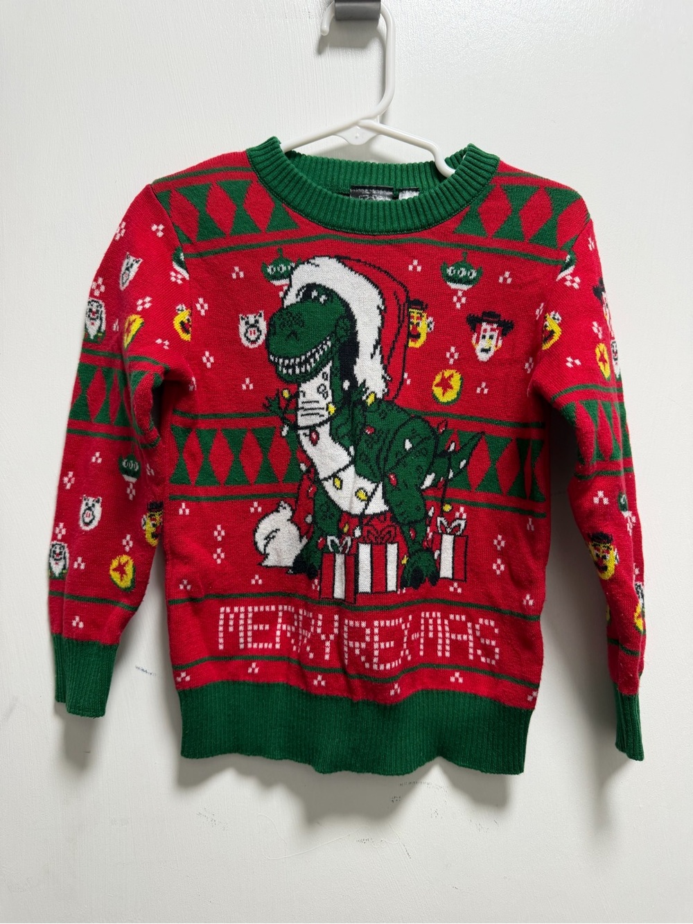 TOY STORY Merry Rex-Mas Christmas Dinosaur SWEATER Shirt Toddler Sz 2T